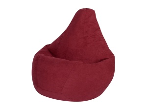 Кресло-мешок Груша бордовый, велюр, XL