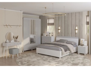 Спальня МИЛАНА Комплект 1, белый + серый