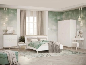 Спальня Лайн Комплект 1, белый + дуб крафт серый
